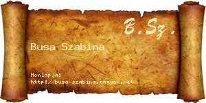 Busa Szabina névjegykártya