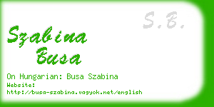 szabina busa business card